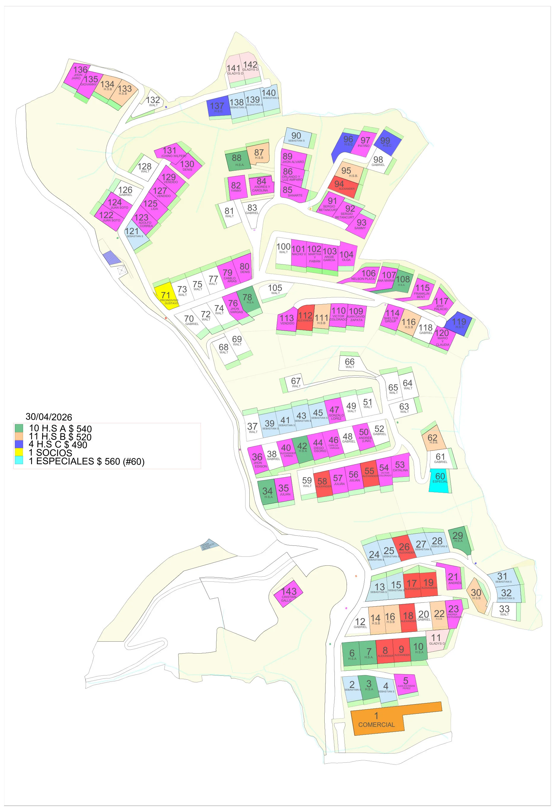 Plano lotes Campo Real